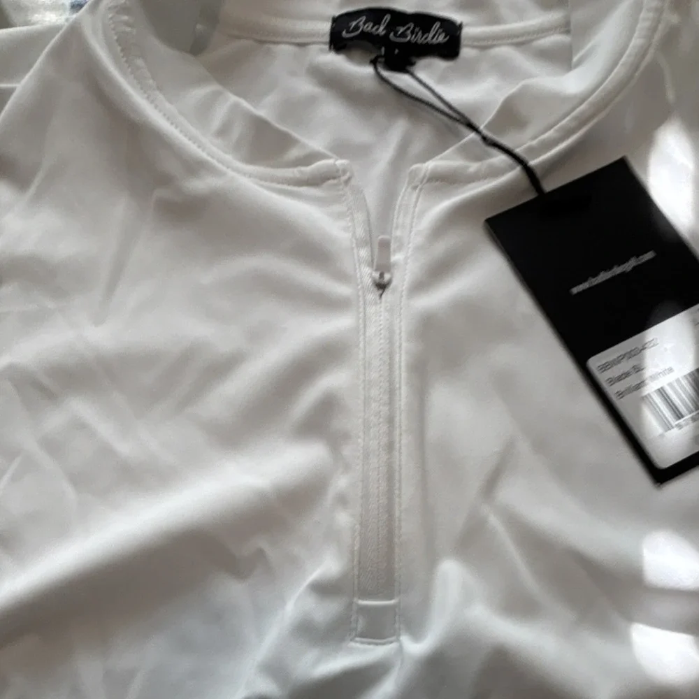 Bad Birdie Blade SL Brilliant White Sleeveless Women's Golf Polo Shirt L 1/4 Zip - Picture 5 of 7